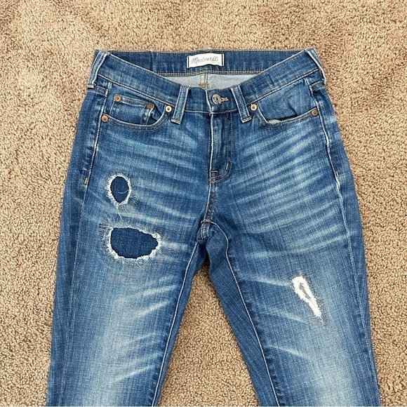 Madewell Women's Distressed Slim Boyjean in Blue Color sz 24 - Picture 3 of 14